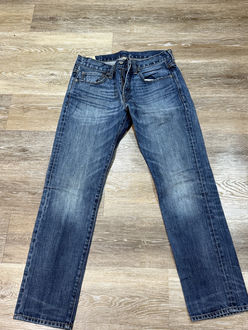 J. Crew Men's Slim Straight Jeans in Dark Blue Wash